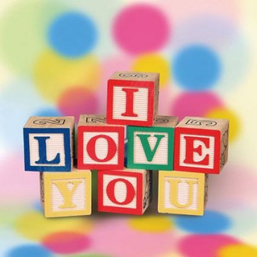 Valentine's Day Photography Background Love Toy Brick Fuzzy Backdrops