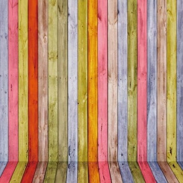 Photography Backdrops Rainbow Color Vertical Wood Floor Background