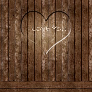 Valentine's Day Photography Background Brown Cardioid Wood Wall Backdrops