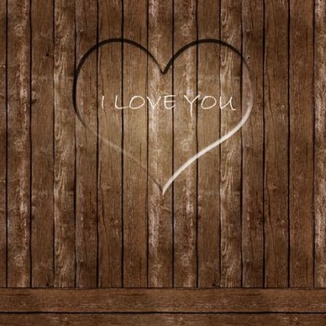 Valentine's Day Photography Background Brown Cardioid Wood Wall Backdrops