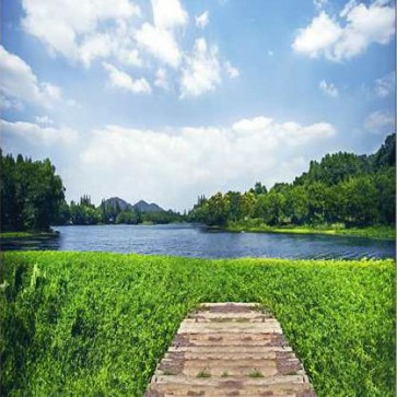 Nature Photography Backdrops Lake Tree Blue Sky Background