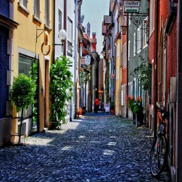 Street View Photography Background Alley House Footpath Backdrops