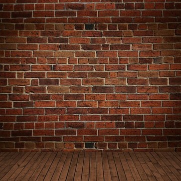 Brown Brick Wall Photography Background Wood Floor Backdrops