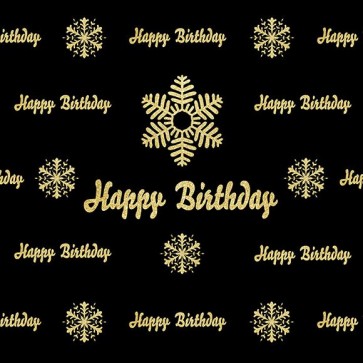 Photography Background Snowflakes Happy Birthday Custom Black Backdrops