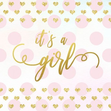 Photography Backdrops Girl Golden Love Baby Shower Pink Spots Background