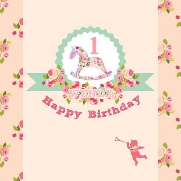Birthday Photography Backdrops Girl Flowers Smash Cake First Birthday Background