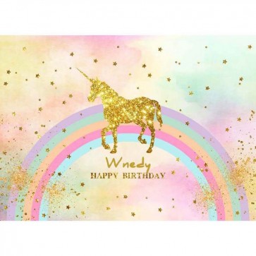 Birthday Photography Backdrops Rainbow Unicorn Color Background For Party