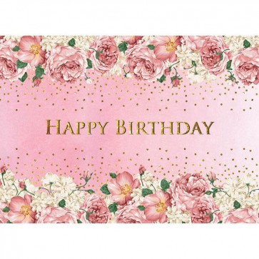 Birthday Photography Backdrops Girl Pink Flowers Pink Smash Cake Background