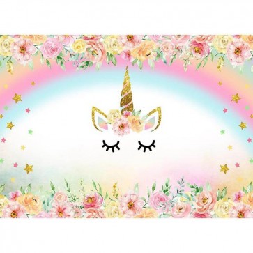 Birthday Photography Backdrops Smash Cake Flowers Rainbow Girl Background