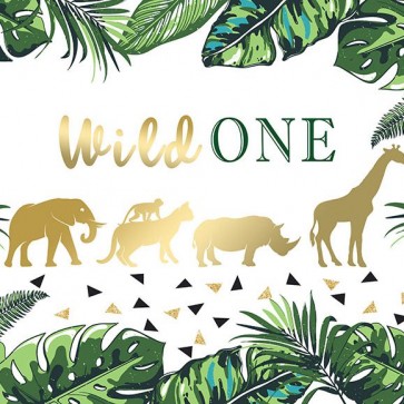 Custom Photography Backdrops Wild One Palm Leaf Animals Background