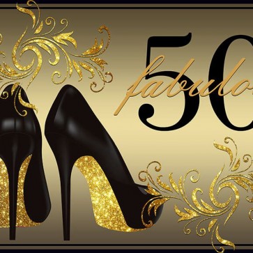 Birthday Photography Backdrops Fifty Years Old Black High Heels Background For Baby