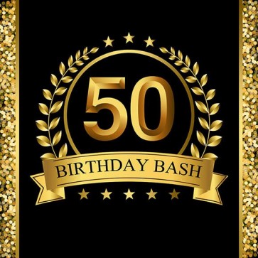 Birthday Photography Backdrops Fifty Years Old Birthday Bash Black Sequin Background