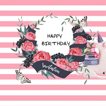 Custom Photography Backdrops Happy Birthday Girl Message Board Background