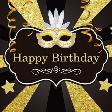 Photography Background Happy Birthday Golden Stars Custom Backdrops