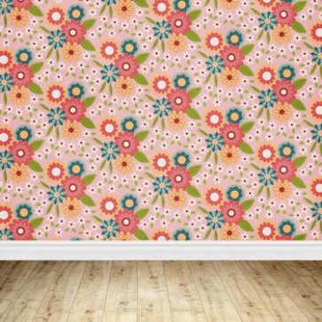 Pattern Photography Background Wood Floor Cartoon Flower Backdrops