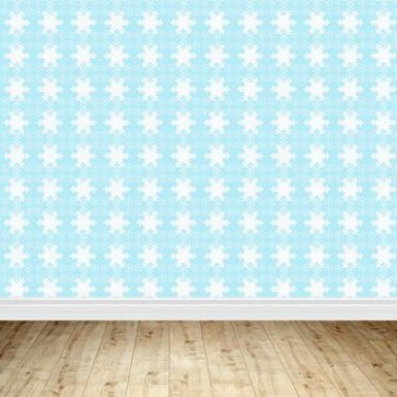 Pattern Photography Background Snowflake Sky Blue Wood Floor Backdrops