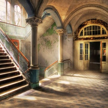 Photography Backdrops Teaching Building Corridor Grunge Dilapidated Background