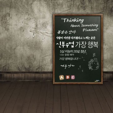 Back To School Photography Background Korean blackboard Brown Wood Floor Backdrops