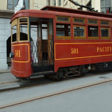 Car Photography Backdrops Red Tram Background For Photo Studio