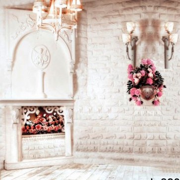 Wedding Photography Backdrops Roses Flowers White Fireplace Closet Background For Party