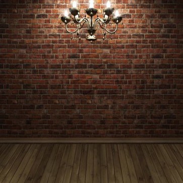 Photography Backdrops Chandelier Brick Wall Brown Wood Floor Background
