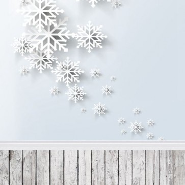 Photography Backdrops Snowflakes White Wall Wood Floor Pattern Background