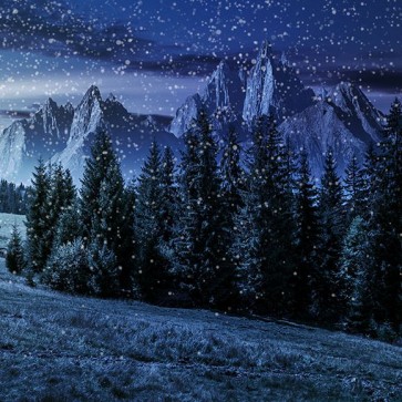 Nature Photography Backdrops Night Moon Snowflakes Mountains Jungle Background