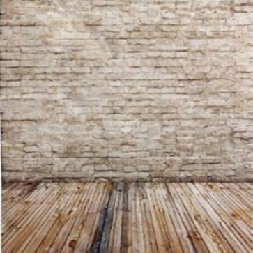Photography Background White Brick Wall Brown Wood Floor Backdrops