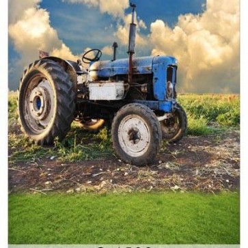 Photography Backdrops Blue Farm Car Wheat Fields Background