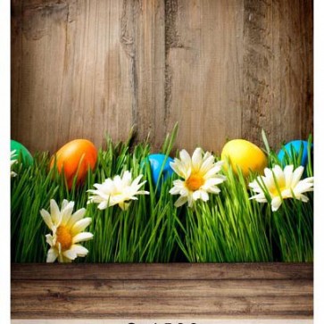 Photography Background Brown Wood Wall Easter Grass Eggs Backdrops