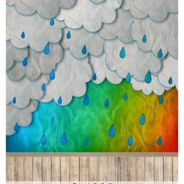 Pattern Photography Background Cartoon Rainy Day Wood Floor Backdrops