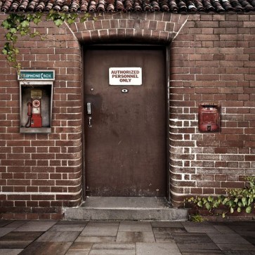 Door Window Photography Backdrops Brown Door Brick Wall Background