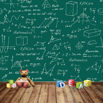 Photography Backdrops Math Class Blackboard Back To School Wood Floor Background