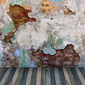 Photography Background Crevasse Crack Brick Wall Wood Floor Grunge Dilapidated Backdrops