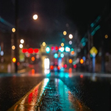 Photography Backdrops Street Lights Night City Street View Fuzzy Background