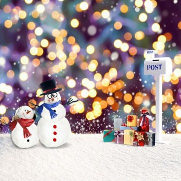 Christmas Photography Backdrops Snowman Snow Sequin Background For Photo Studio