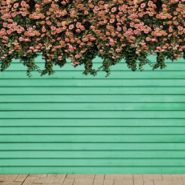 Flowers Photography Background Pink Rose Flower Blue Wall Backdrops