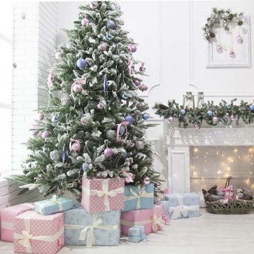 Christmas Photography Backdrops Christmas Tree Gift Box Window Fireplace Closet Background