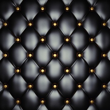 Photography Background Golden Button Black Leather Tufted Backdrops