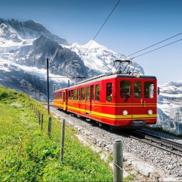 Train Photography Background Snow Mountain Plateau Backdrops For Photo Studio