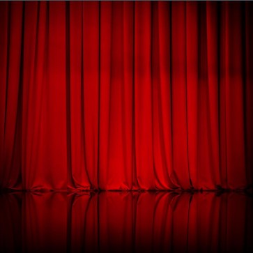 Red Curtain Large Stage Photography Background Glass Floor Backdrops