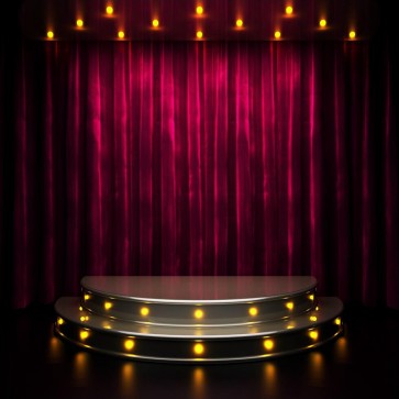 Purple Red Curtain Semicircle Large Stage Photography Background Backdrops