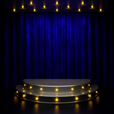 Semicircle Large Stage Photography Background Dark Blue Curtain Backdrops