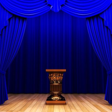 Dark blue Curtain Speaking Platform Photography Backdrops Large Stage