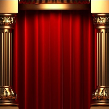 Golden Pillars Red Curtain Photography Backdrops Large Stage Background