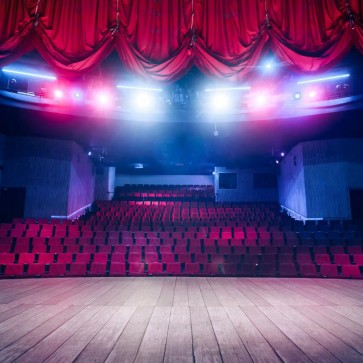 Theatre Hall Red Curtain Photography Background Large Stage Backdrops