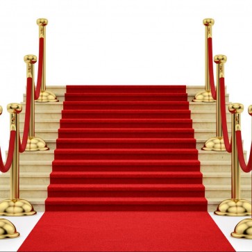 Red Carpet Golden Guardrail Photography Background Stile Backdrops
