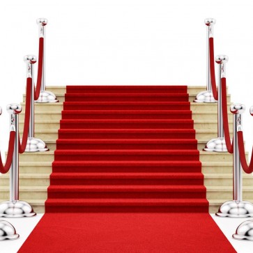 Photography Backdrops Stairs Silver Guardrail Red Carpet Background