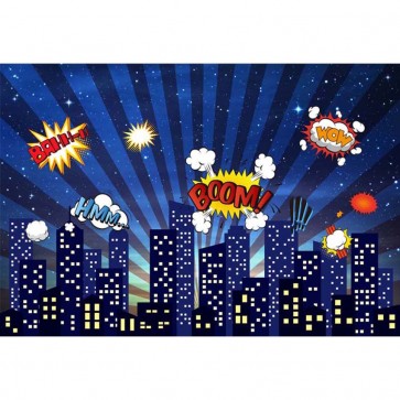 Cartoon Photography Backdrops Night City Light Background For Children