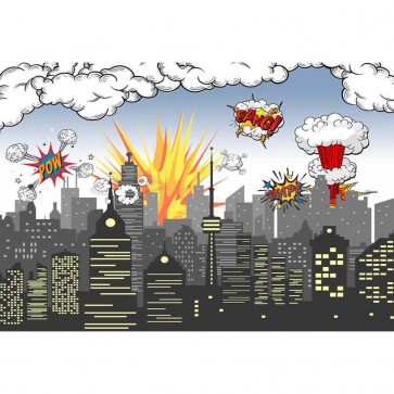 Cartoon Photography Backdrops Urban Warfare Background For Children